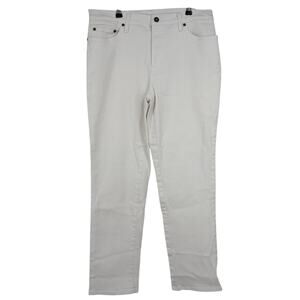 Newport News Jeanology Vintage Y2K Women's White Straight Leg Jeans Size 14